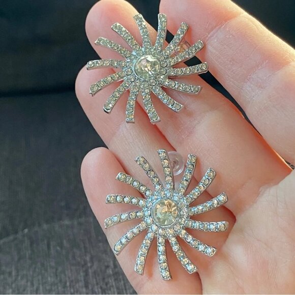 Starburst Rhinestone Earrings - Picture 3 of 11